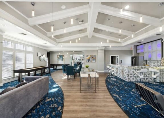 Clubhouse game room and lounge area