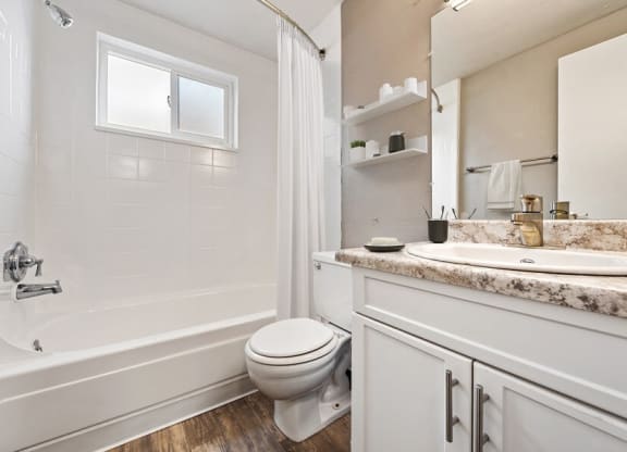 Model bathroom at Esprit Cherry CreekApartments in Glendale, CO