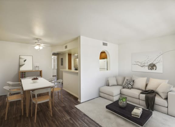 Model living and dining area