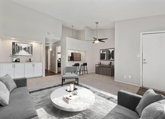 Model apartment living room at Verona Park, Arizona