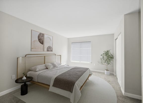 Model bedroom with large window