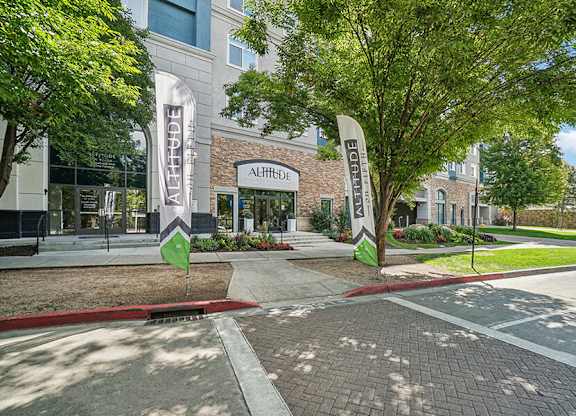 Exterior Community Building and Landscape at Altitude on Fifth Apartments located in Salt Lake City, UT.