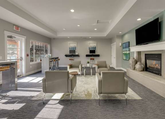 Community Clubhouse Business Center at Landings at Morrison Apartments located in Gresham, OR.