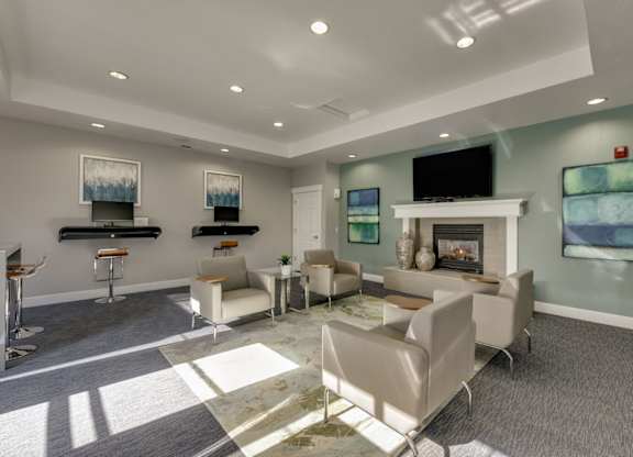 Community Clubhouse Business Center at Landings at Morrison Apartments located in Gresham, OR.