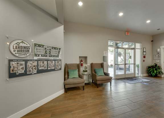 Community Leasing Office at Landings at Morrison Apartments located in Gresham, OR.