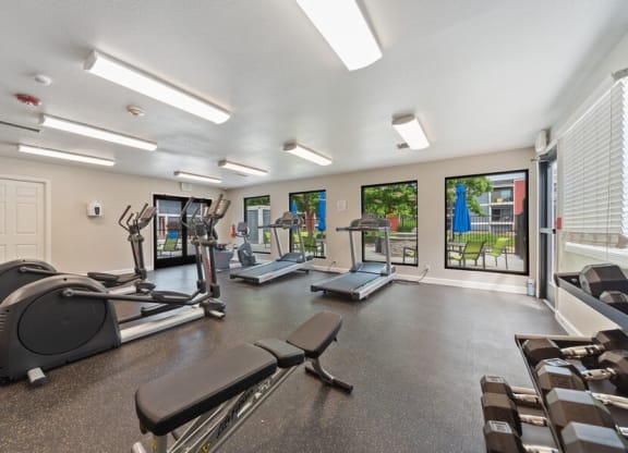 Fitness center weight machines