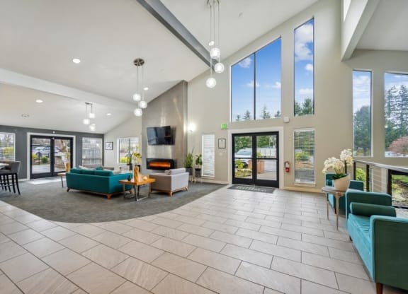 Community lounge area and leasing office