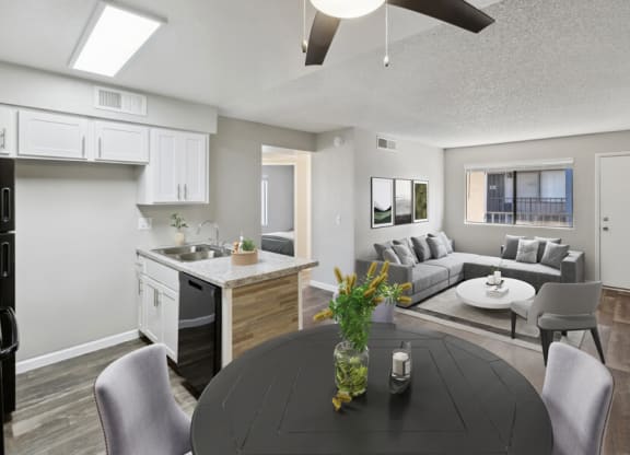 Community living room and dining room.