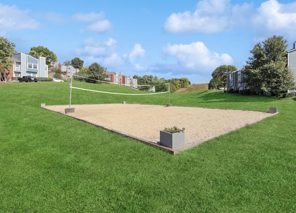 Community Sand Volleyball Court with Net at Abbington Heights Apartments in Antioch, TN.