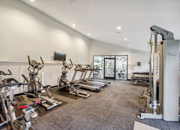 Community gym with cardio equipment