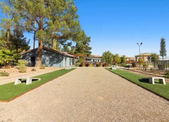 Community courtyard and walking paths