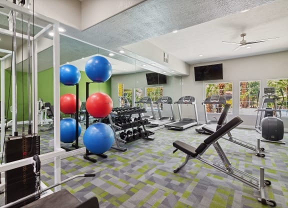 Community Fitness Center with Equipment at Verraso Apartments in Las Vegas, NV.