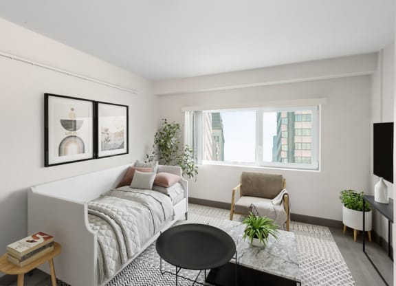 Model apartment without murphy bed