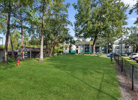 Community Dog Park with Agility Equipment at Fountains Lee Vista Apartments in Orlando, FL.