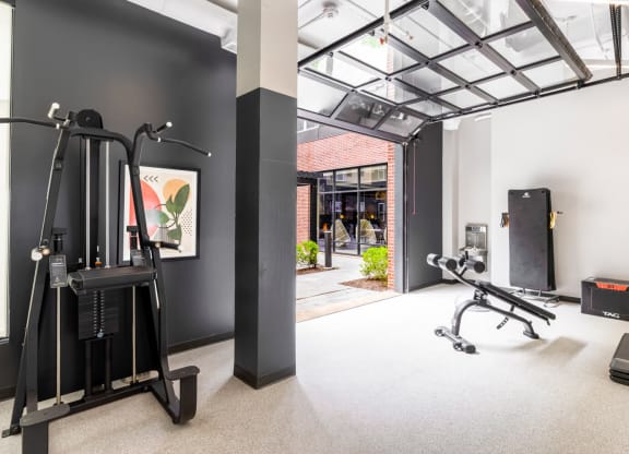 Fitness center with a variety of equipment