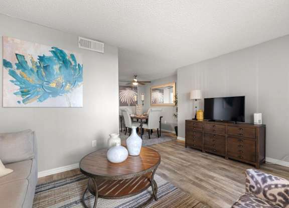 Model living room at Oasis at Bayside Apartments in Largo, FL