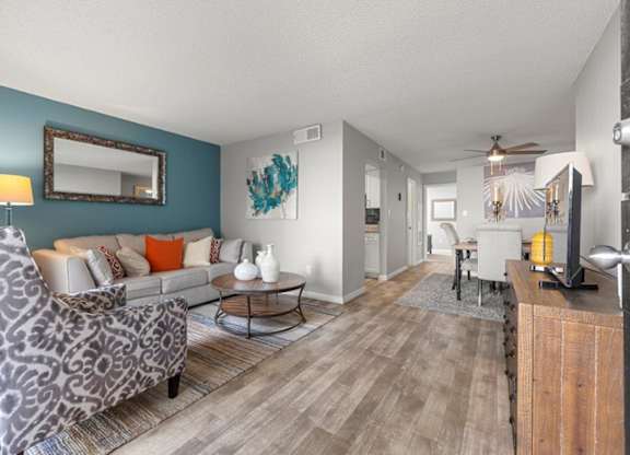 Model living room at Oasis at Bayside Apartments in Largo, FL