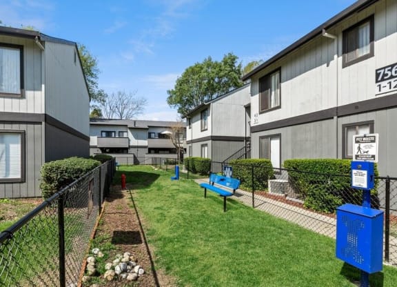 Fenced in dog park at Bridges on Sunset Apartments in Suisun, CA