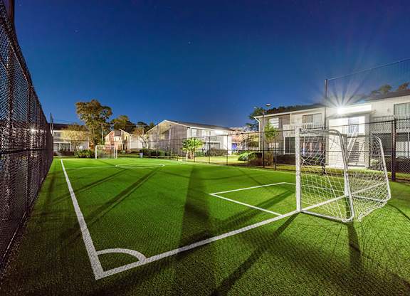 Community Soccer Field with Nets at Arbors at Orange Park Apartments located in Orange Park, FL.