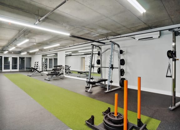 Fitness center with large machines