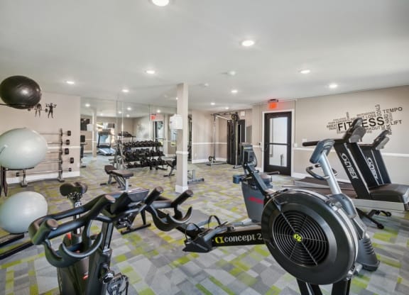 Fitness equipment at fitness center