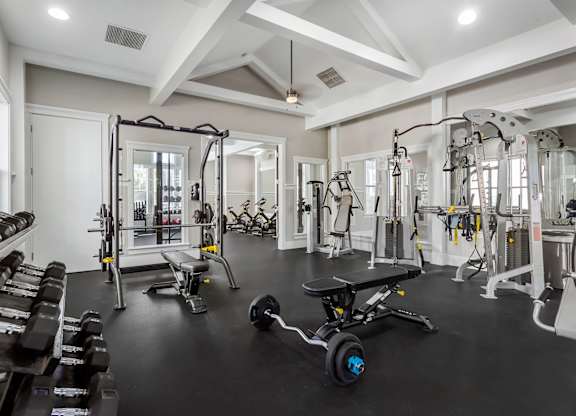 Community gym at Bridges at Crosstown in Tampa, Florida.