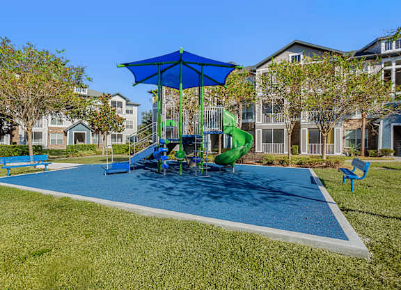 Community playground at Bridges at Crosstown Apartments in Tampa, Florida.