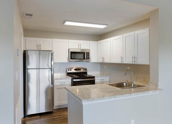 Model kitchen at Fountains at Lee Vista in Orlando, Florida.
