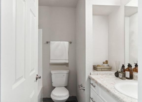Model apartment bathroom and sink