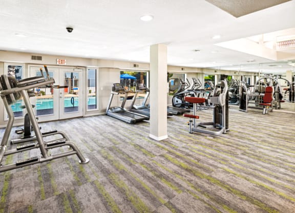 Fitness center with strength training equipment