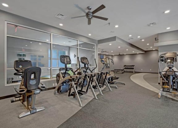 Fitness center with equipment