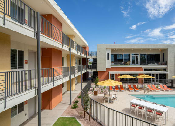 a view of the pool at residence inn by marriott palo alto menlo park
