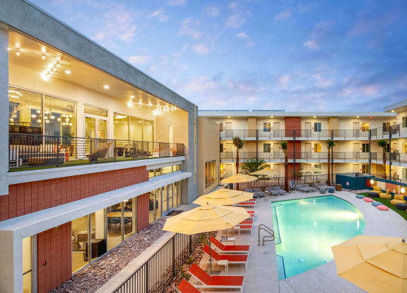 a view of the pool at days inn by wyndham las vegas wild wild