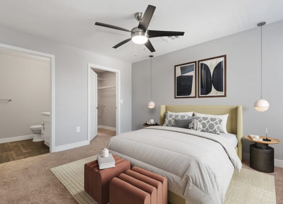 Model primary bedroom at Harmony at Surprise, Arizona