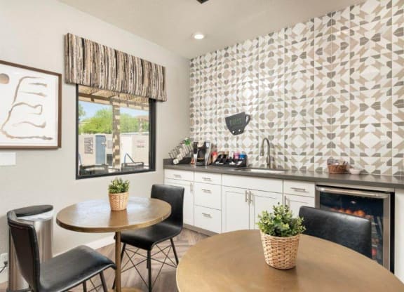 Interior of leasing office lounge area