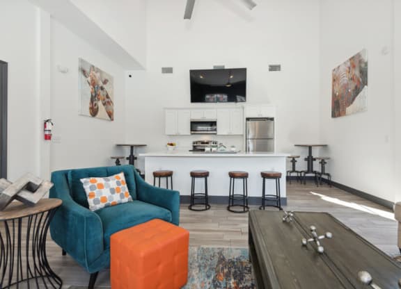 Clubhouse lounge area at Lore South Mountain, Phoenix, AZ