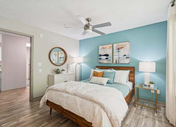 Model bedroom at Mirage on Kernan Apartments in Jacksonville, FL