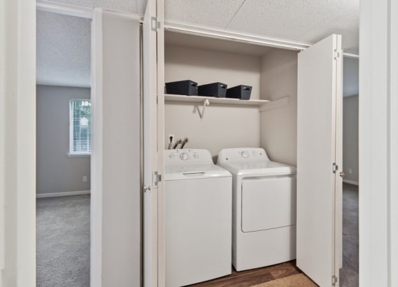 Full Washer & Dryer in closet