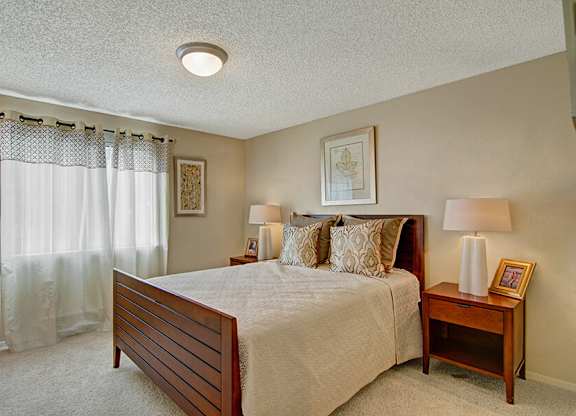 Model Bedroom at Ridge & Shores Apartments located in Federal Way, WA.
