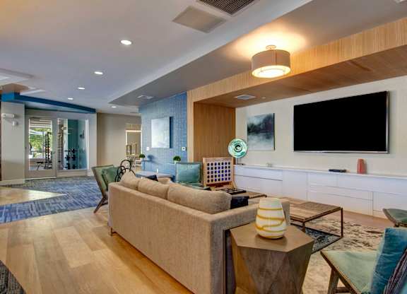 Community Center- couch, tv, chairs