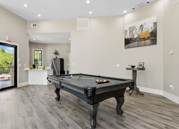 Community clubhouse with billiards table