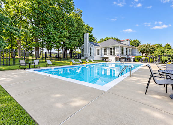 A large house with a pool in the backyard.
