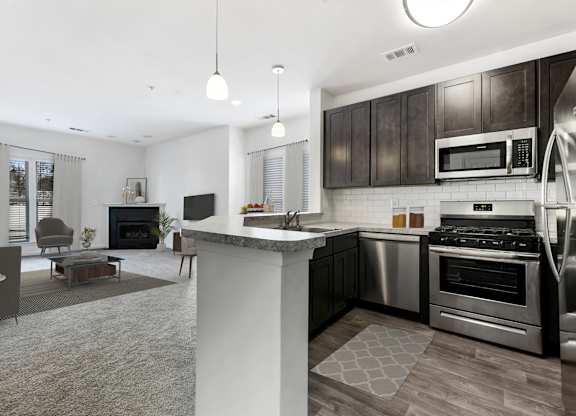 Living and Kitchen View at The Apartments at Cambridge Court, Rosedale, Maryland