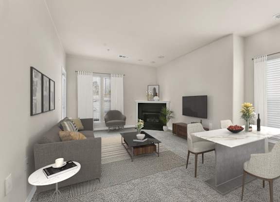 Living Room With Dining Area at The Apartments at Cambridge Court, Rosedale