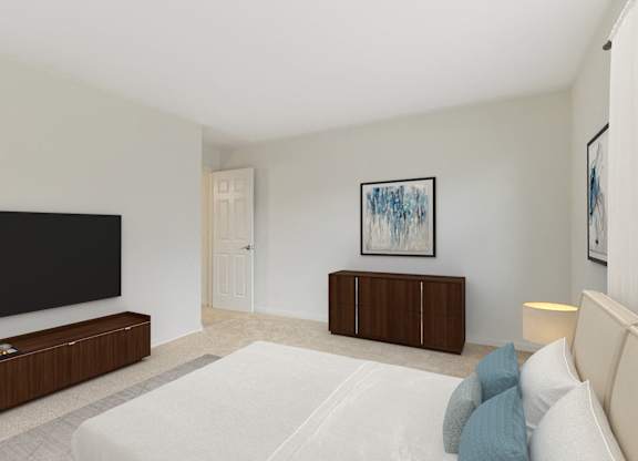 Bedroom With TV at The Apartments at Canterbury, Rosedale, 21237