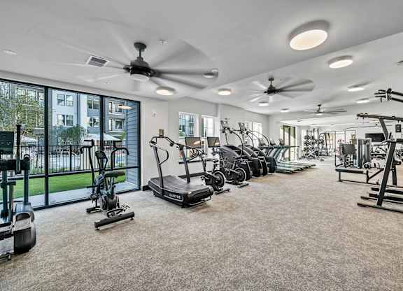 A Spacious Home Gym at District 757 Apartments, Norfolk, VA, 23502