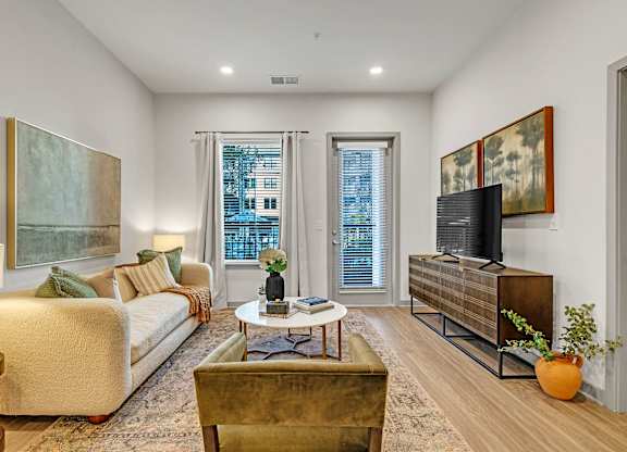 A Living Room at District 757 Apartments, Norfolk, VA, 23502