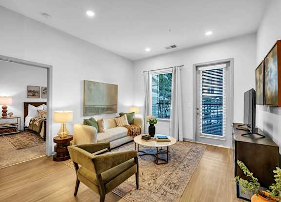 A Well-lit Living Room at District 757 Apartments, Norfolk, 23502