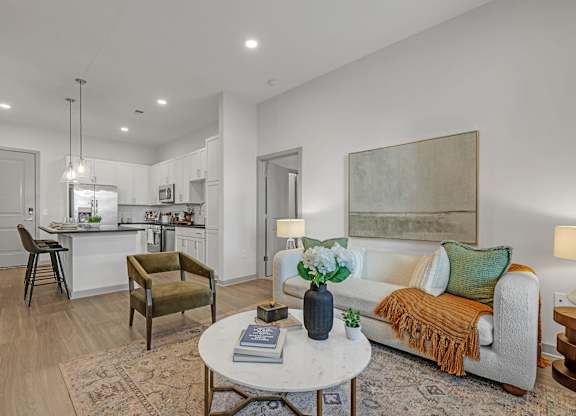 A Living Room with a Couch at District 757 Apartments, Norfolk