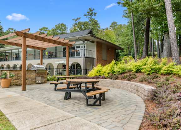 A wooden pergola at Riverchase Landing, Hoover, AL, 35244